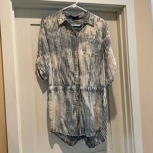 Distressed stripe romper